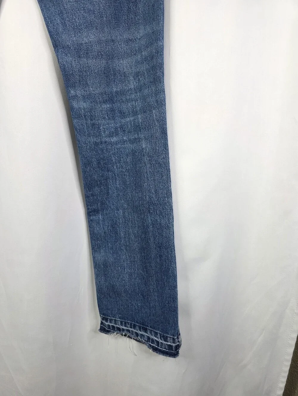 EB Denim Women's Size 27 High Rise Straight Leg Denim Jeans Split Hem Button Fly